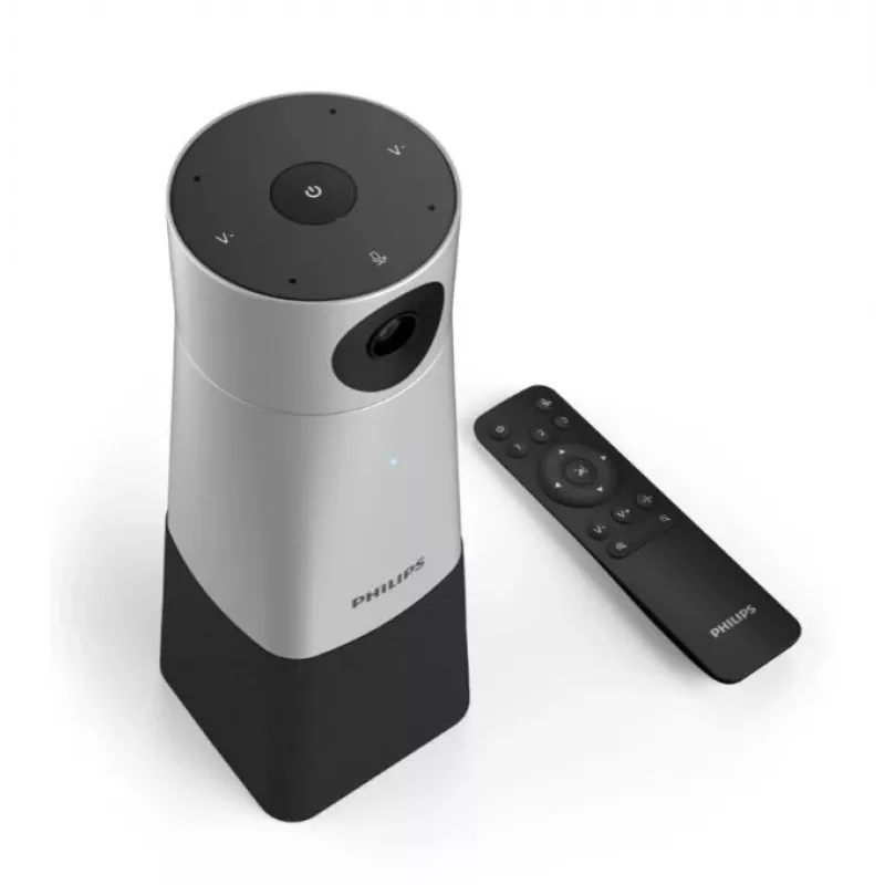 Philips PSE0550 SmartMeeting tragbare 4K-Videokonferenzkamera mit integriertem Mikrofon, 30 fps, USB, Schwarz/Silber