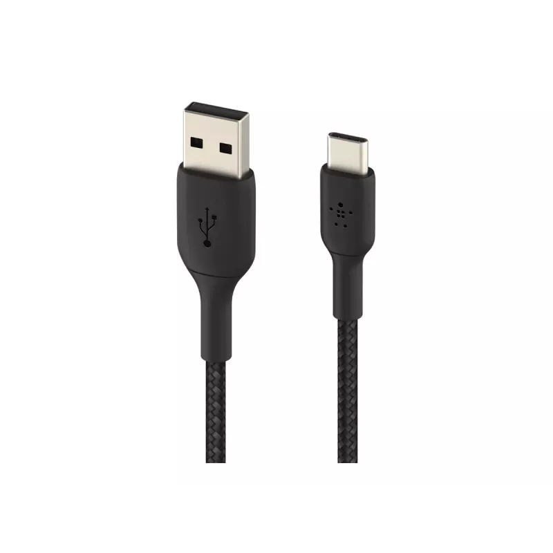 Geflochtenes USB-C auf USB-A Kabel 15cm Schwarz