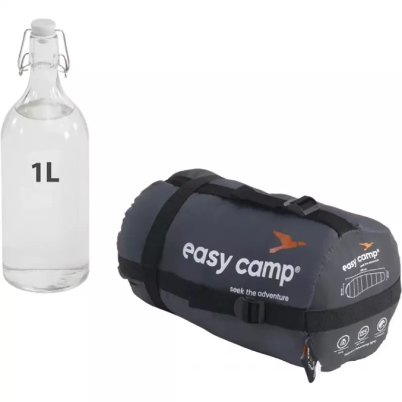 Schlafsack easy camp Falcon I Mummy 10°C grau – leichter Ein-Personen-Mumienschlafsack, Komfort 10°C