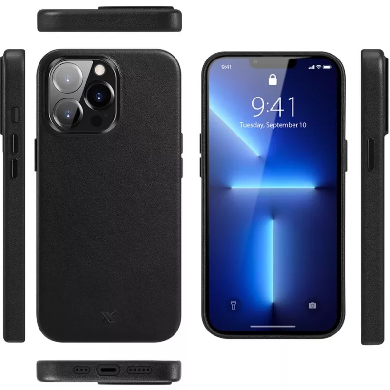 nevox StyleShell PRO MagSafe Leder iPhone 16 Pro Max sch