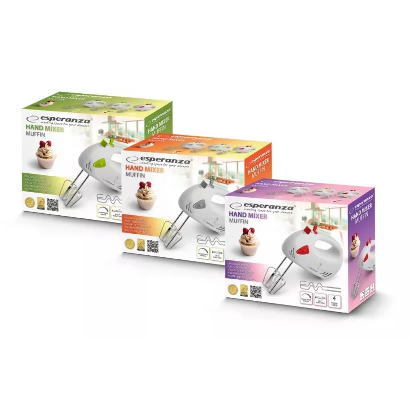 Esperanza EKM007G Muffin Handmixer, 150 W, grün/weiß