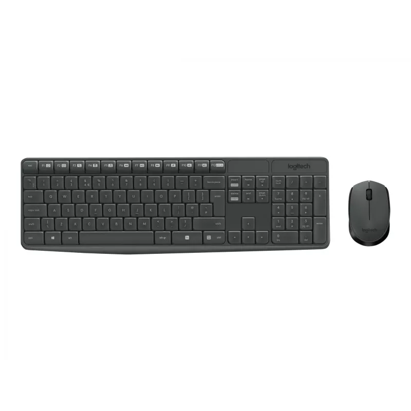 Logitech MK235 - Tastatur-Maus-Set - kabellos - 2,4 GHz - Portugiesisch