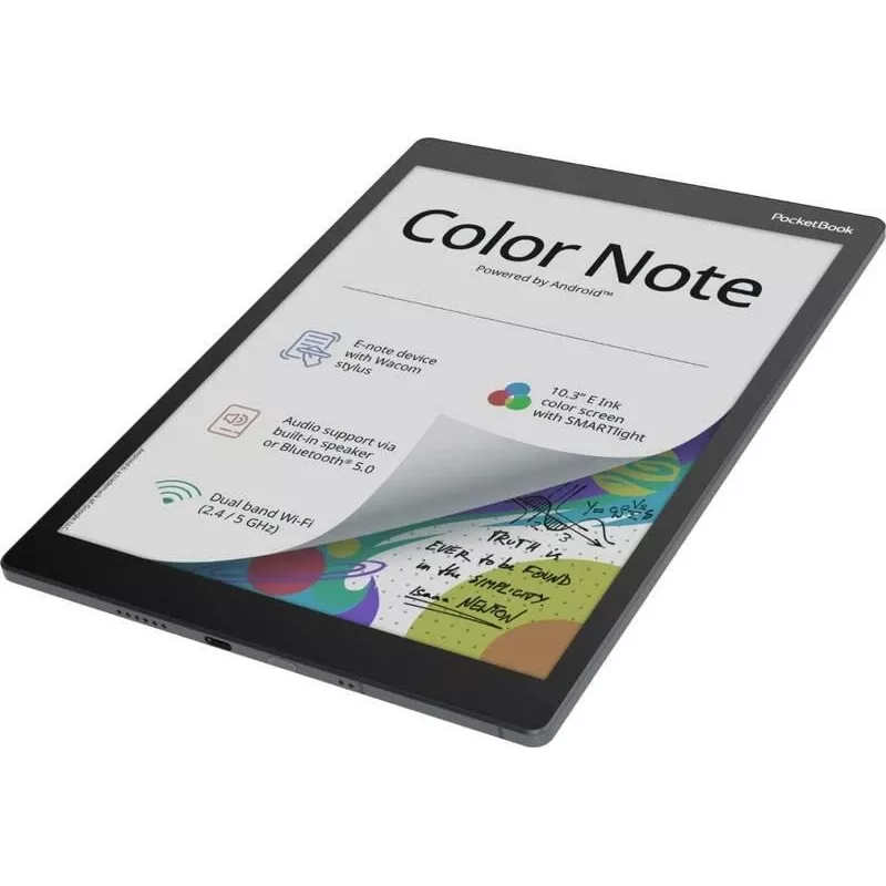 E-Book-Reader PocketBook Color Note 10,3 Zoll E Ink Kaleido, 32 GB, Wi‑Fi, Touchscreen, Schwarz/Blau