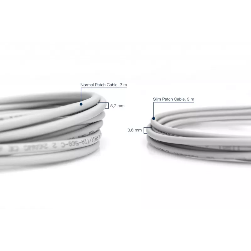 Netzwerkkabel Digitus CAT 6 U/FTP schlank Patchkabel RJ-45 Cat6 1m Grau