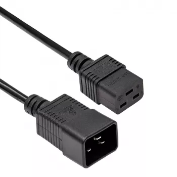 Akyga AK-UP-03 Server-Verlängerungskabel IEC C20 auf C19, 1,8 m, schwarz