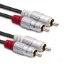Qoltec 52338 Audiokabel, 2 x RCA-Stecker auf 2 x RCA-Stecker, 3 m, Schwarz