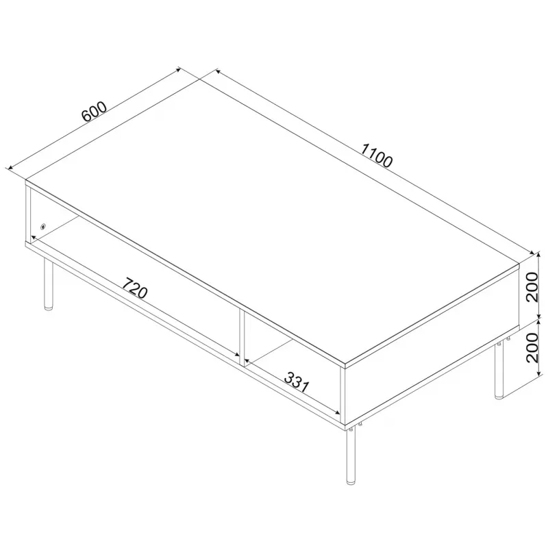PALAZZO BIS table/latrine 110x60x40 weiß matt