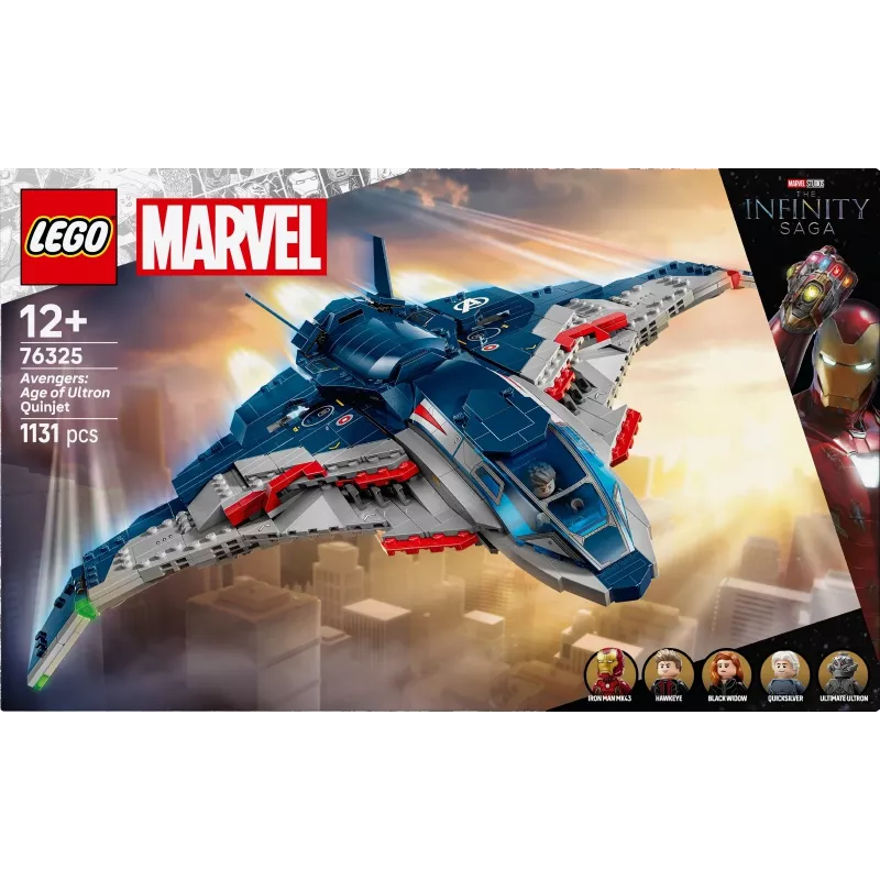 LEGO Marvel Super Heroes 76325 Avengers: Age of Ultron Quinjet Bausatz, 1131 Teile, 5 Minifiguren, ab 12 Jahren