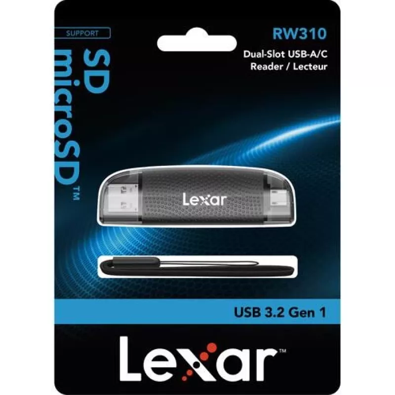Lexar LRW310X-BNBNG Dual-USB-A/USB-C-microSD/SD-Kartenleser, USB 3.2