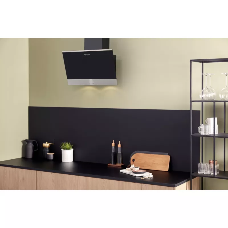 Bauknecht RBHVP 63 LM K Wandhaube, 60 cm, Abluft/Umluft, LED, schwarz/Edelstahl