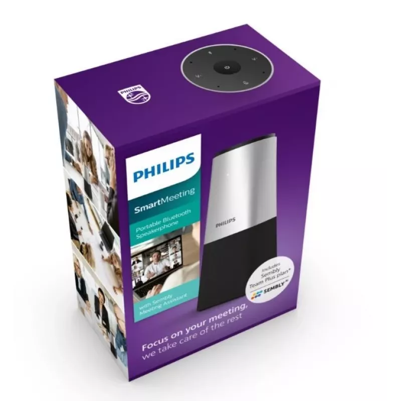 Philips PSE0540 Smart Meeting tragbares Konferenzmikrofon, USB-C, Schwarz/Silber