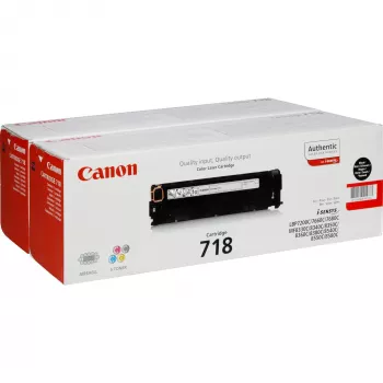 Canon 718 BK (2662B017) Tonerkartusche, Doppelpack (2 Stk.), Schwarz
