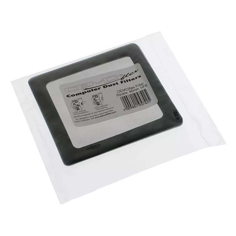 DEMCiflex DF0002 Staubfilter 80 mm, quadratisch, Schwarz/Schwarz