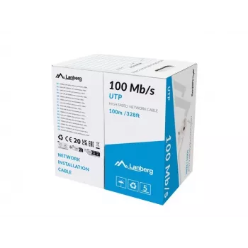 LAN-Kabel UTP LANBERG LCU5-10CC-0100-S RJ45 100MB/S 100M Grau