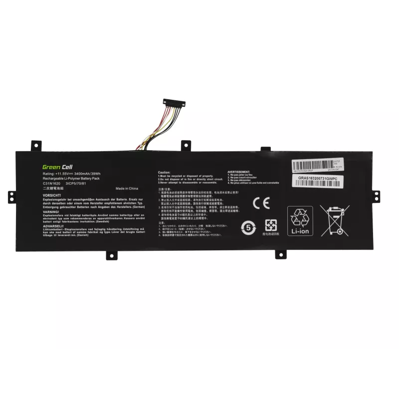 Batterie Green Cell AS163 für ASUS ZenBook UX430 Serie