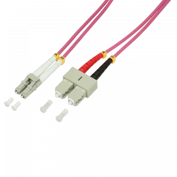 Logilink - Patchkabel - LC Multimode (M) auf SC Multimode (M) - 2 m - Glasfaser - 50/125 Mikrometer - OM4 - halogenfrei - erikaviolett (FP4LS02)