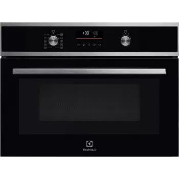 Einbau-Backofen Electrolux EVL6E49X, Kompakt 45 cm, Metall, Schwarz, CombiQui