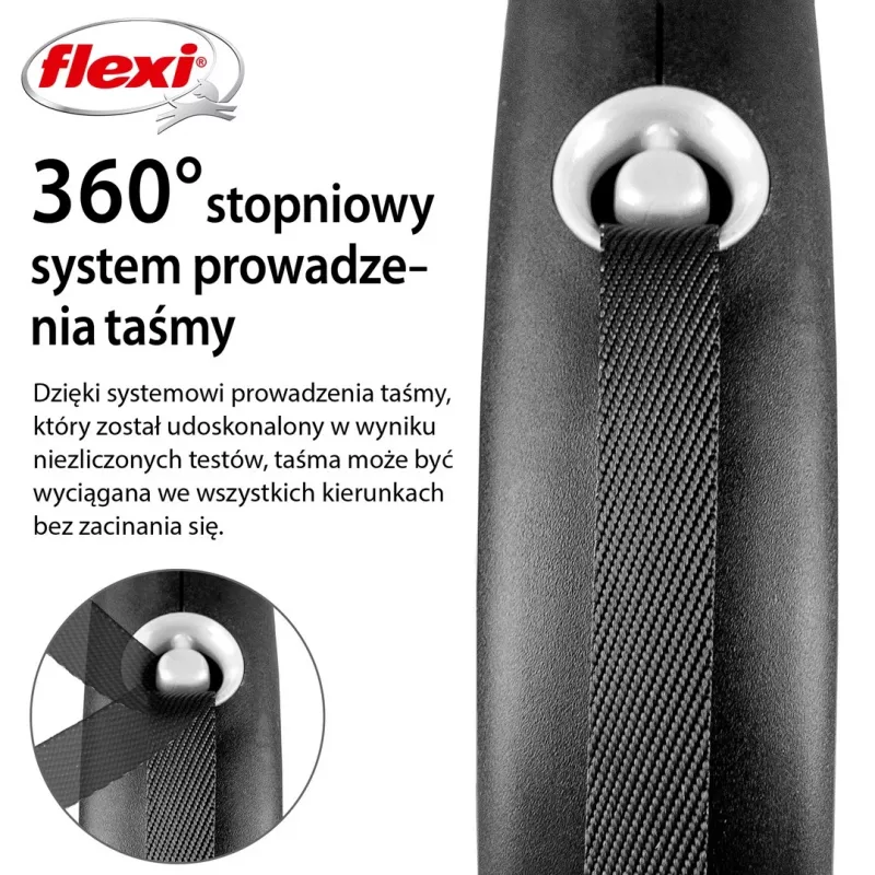 Flexi Black Design L 5 m Hundeleine mit Rollmechanismus