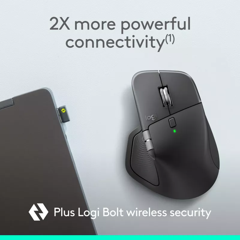 Logitech MX Master 4 for Business Maus – Kabellos + Bluetooth, 8000 DPI, Graphit | Logitech