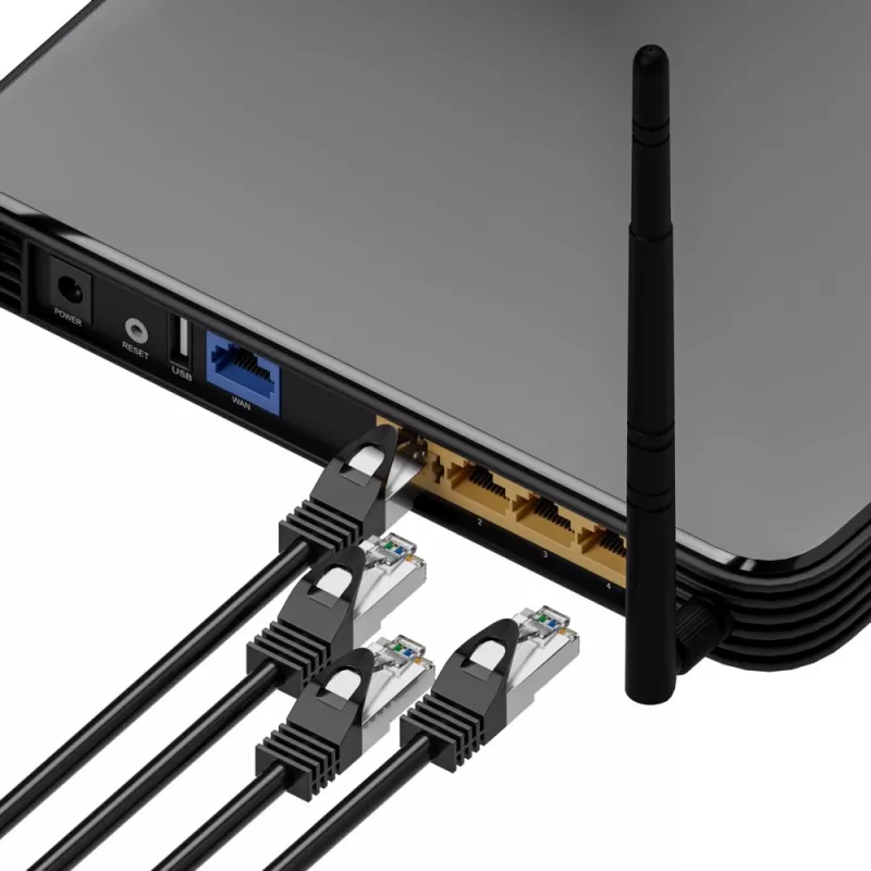 LAN-Patchkabel Extralink Cat5e FTP 1 m, F/UTP geschirmt, RJ-45 auf RJ-45, schwarz