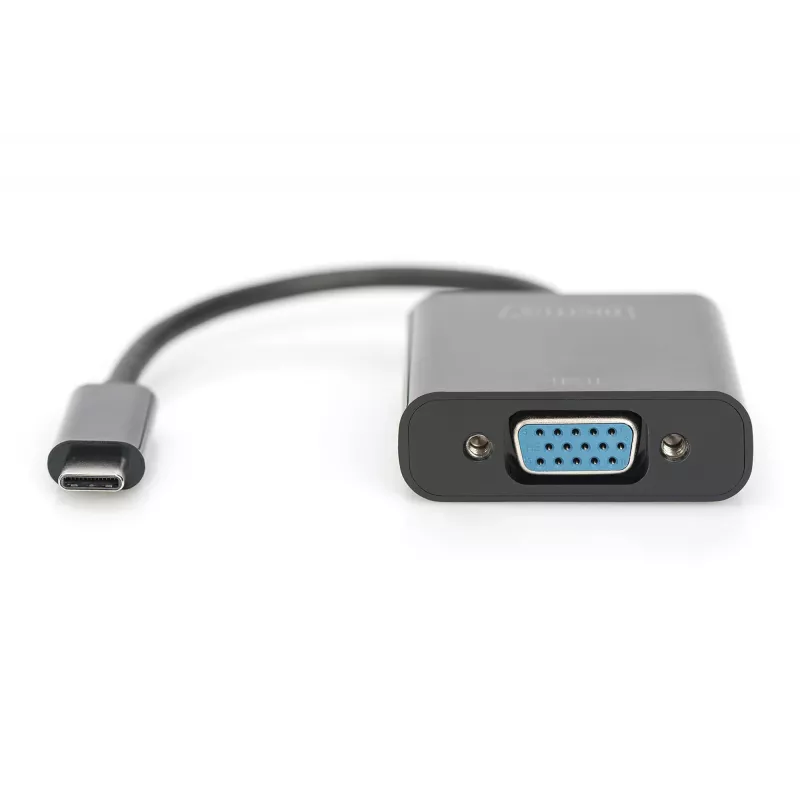 DIGITUS DA-70853 USB-C-auf-VGA-Adapter, Full HD 1080p, schwarz