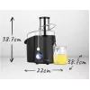 Zentrifugalentsafter Adler AD 4127 — 1000 W, schwarz, Saftbehälter, 3,9 kg