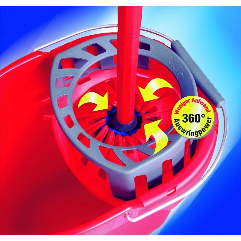 Vileda SuperMocio Torsion Power Eimer mit Presse, Rot