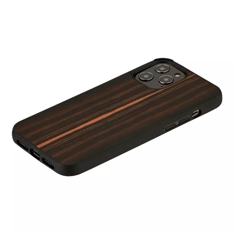 Handyhülle man and wood für iPhone 12 / 12 Pro — Ebenholz Schwarz