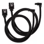 Corsair CC-8900282 Premium SATA-Kabel mit Sleeve, gewinkelt, 60 cm, Schwarz, 2er-Pack