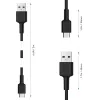Aukey CB-CA2 OEM USB-C-auf-USB-A-Kabel, Nylongeflecht, 2 m, schwarz