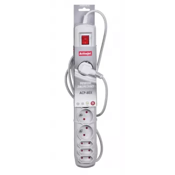 Activejet APN-8G/3M-GR Steckdosenleiste mit Kabel