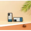 Handyhülle man and wood für Samsung Galaxy Note 20 Ultra — blaue Blume auf Schwarz