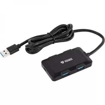 Yenkee YHB 4341BK 4-Port USB 3.0 Hub mit Micro-USB-Stromeingang