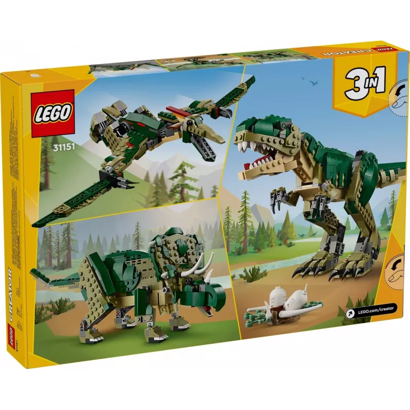 Konstruktionsspielzeug LEGO Creator 3-in-1 T.Rex Bausatz, 626 Teile, 150 mm Höhe, Alter 9+