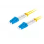LANBERG FO-LULU-SD11-0010-YE Glasfaser-Patchkabel, SM LC/UPC auf LC/UPC Duplex, G.657.A1, 1 m, Gelb