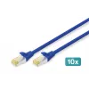 DIGITUS CAT 6A S/FTP Patchkabel DK-1644-A-010-B-10, 1 m, Blau, 10 Stück