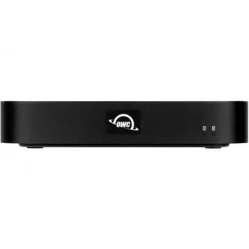 OWC miniStack STX Thunderbolt 4 stapelbares Speichergehäuse mit Hub, 2 Einschübe (SATA + NVMe), Schwarz