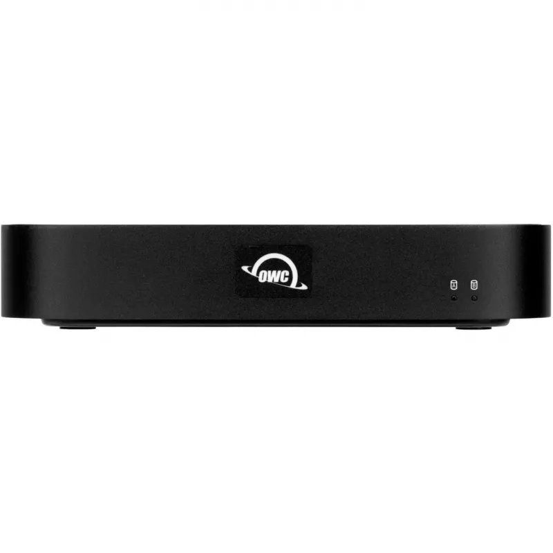 OWC miniStack STX Thunderbolt 4 stapelbares Speichergehäuse mit Hub, 2 Einschübe (SATA + NVMe), Schwarz