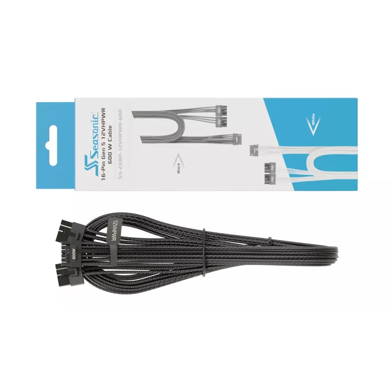Adapterkabel SEASONIC NESE-165 12VHPWR PCIe 5.0 schwarz für GPU-Stromanschluss