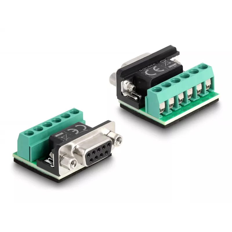DeLOCK 63465 USB 2.0 Typ-A auf Seriell RS-422/485 Adapter, 6-Pin Terminalblock, 1,8 m, Schwarz/Transparent