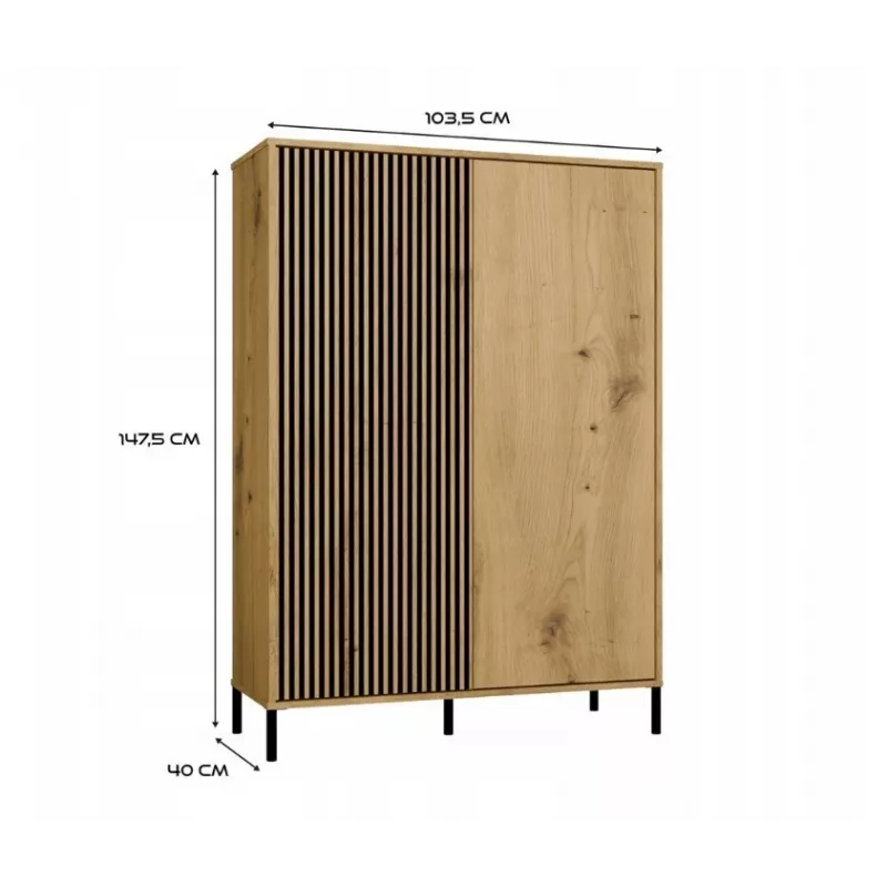 KAMARO 2DD schlank/GŁ Eiche ARTISAN DISPLAY CABINET