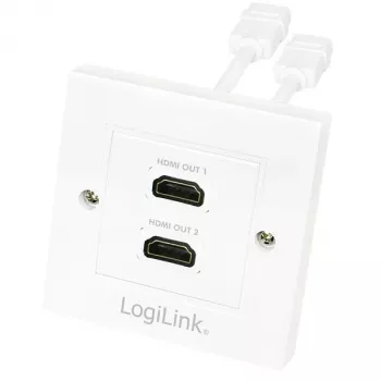LogiLink AH0015 HDMI-Anschlussdose, Unterputz, 2 Ports, Weiß