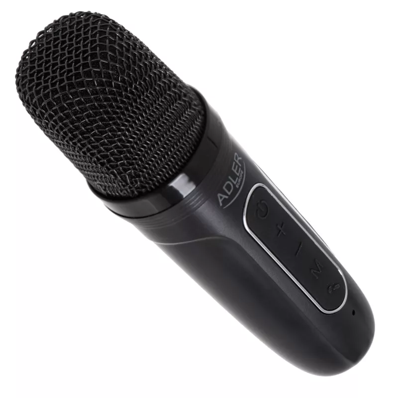 Adler AD 1199B Karaoke-Lautsprecher mit Mikrofon — Bluetooth, SD/USB/AUX, Schwarz