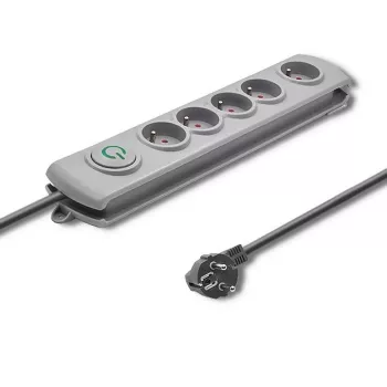 Überspannungsschutz Qoltec 50270 Grau 5 AC Steckdosen 230V