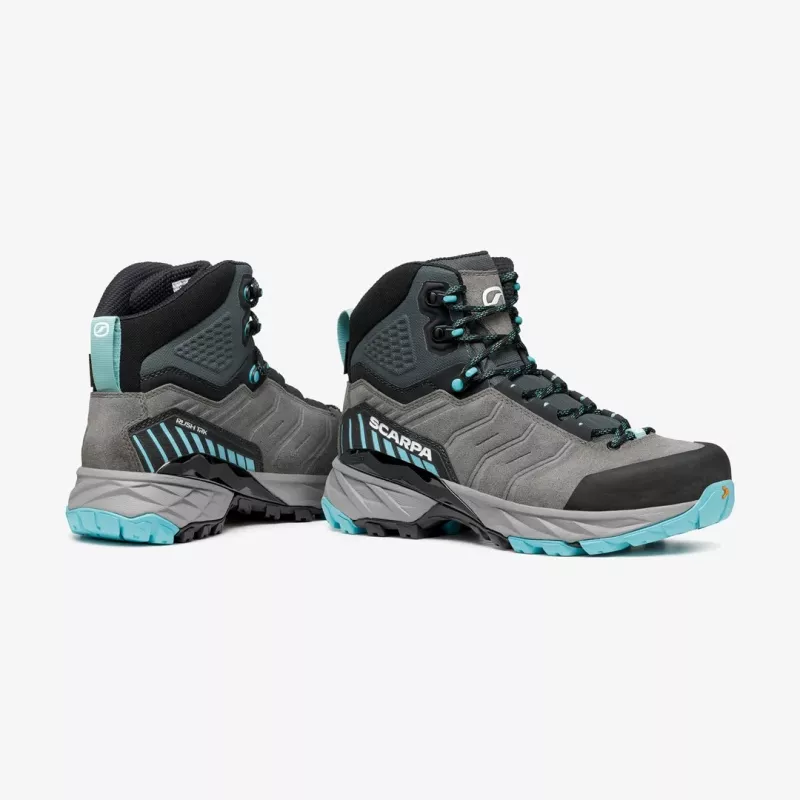 Scarpa Rush TRK GTX Woman Damen-Wanderschuhe, Größe 38, Midgray/Aqua