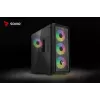 Savio Noctis Glass RGB Cube PC-Gehäuse, ATX/Micro-ATX/Mini-ITX, Front aus Hartglas, RGB-Lüfter, schwarz