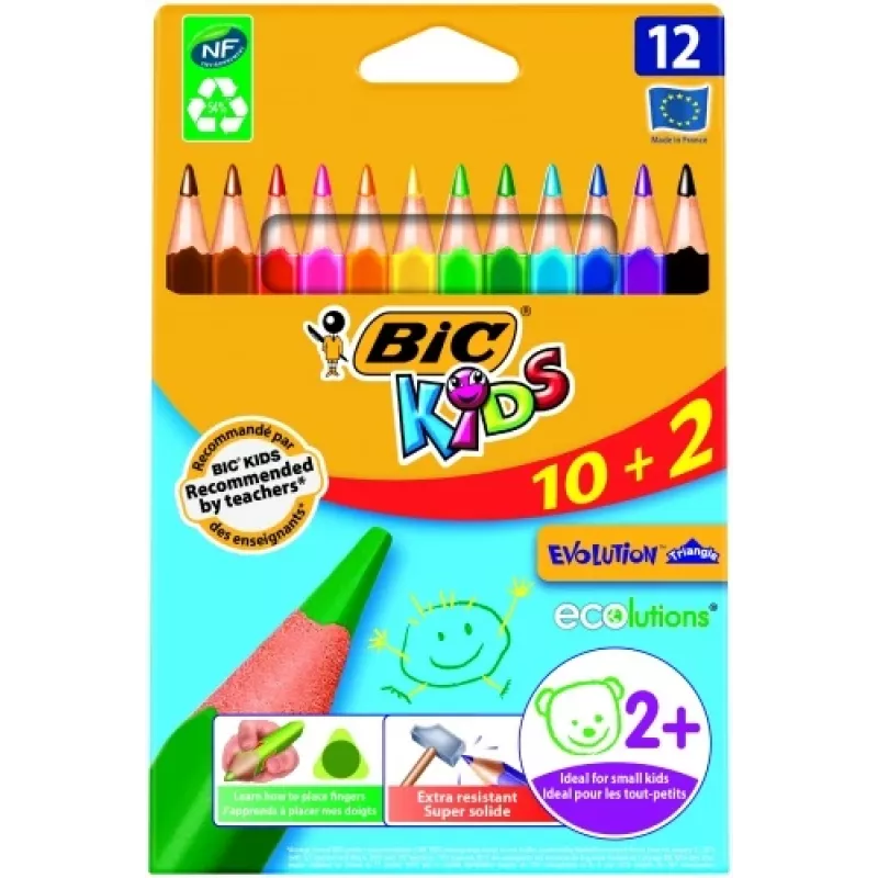 BIC Evolution Triangle 8871462 Buntstifte, 12 Farben