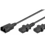 Microconnect PE061312 Netzkabel Schwarz 1,2 m C14-Kupplung 2 x C13-Kupplung