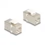 Delock 90637 Keystone-Modul RJ45-Buchse zu RJ45-Buchse, Cat.6 FTP, silber/weiß