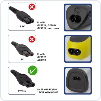 Akyga AK-PD-17 Netzteil für Philips Rasierer 15 V / 0,36 A, 5,4 W, 1,2 m